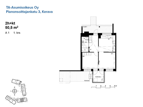 Right of occupancy apartment Kerava Ylikerava 2 rooms