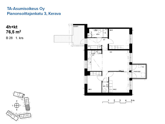 Right of occupancy apartment Kerava Ylikerava 4 rooms