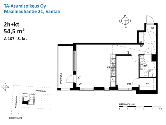 Asumisoikeusasunto Vantaa Länsimäki Kaksio