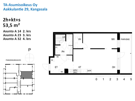 Right of occupancy apartment Kangasala Lentola 2 rooms