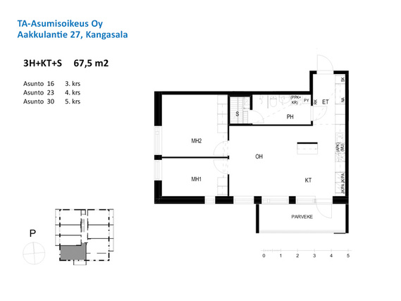 Right of occupancy apartment Kangasala Lentola 3 rooms