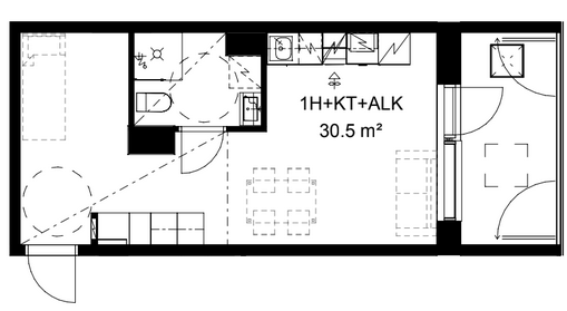 Vuokra-asunto Helsinki Kalasatama Yksiö