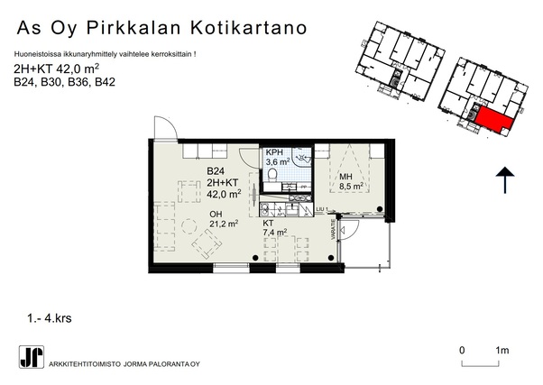 Vuokra-asunto Pirkkala Kyösti Kaksio Julkisivukuva