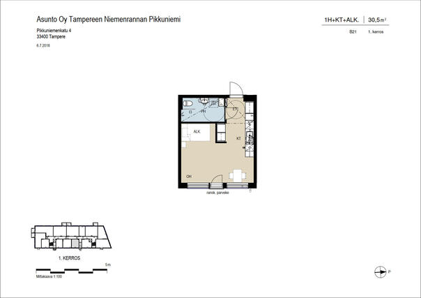 Vuokra-asunto Tampere Niemenranta Yksiö Julkisivu