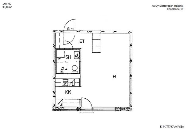 Rental Helsinki Pitäjänmäki 1 room Havainnekuva