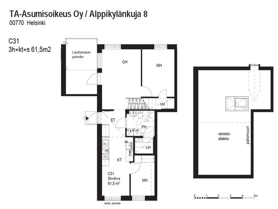 Right of occupancy apartment Helsinki Suurmetsä 3 rooms