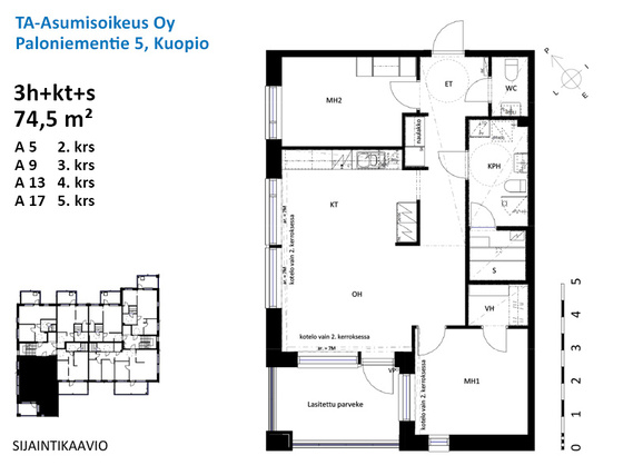 Asumisoikeusasunto Kuopio Rautaniemi 3 huonetta