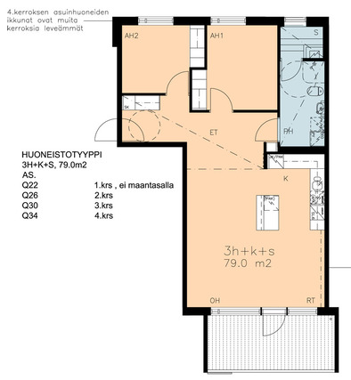 Asumisoikeusasunto Espoo Espoon keskus 3 huonetta