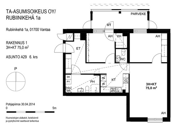 Vuokra-asunto Vantaa Kivistö 3 huonetta