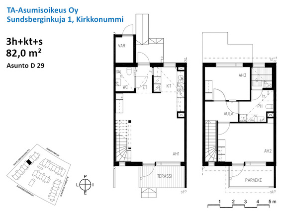 Asumisoikeusasunto Kirkkonummi Sundsberg 3 huonetta