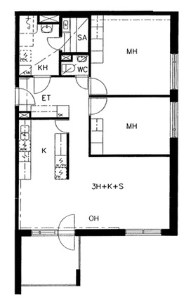 Asumisoikeusasunto Kerava Sampola 3 huonetta