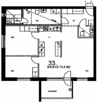 Right of occupancy apartment Hyvinkää Vehkoja 3 rooms