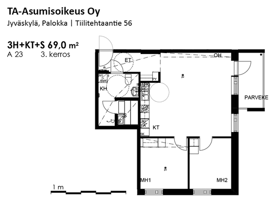 Asumisoikeusasunto Jyväskylä Mannila 3 huonetta