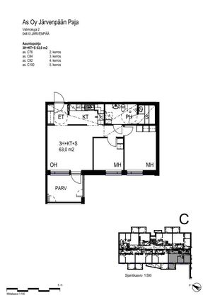 Rental Järvenpää Pajala 3 rooms Kampanjakuva