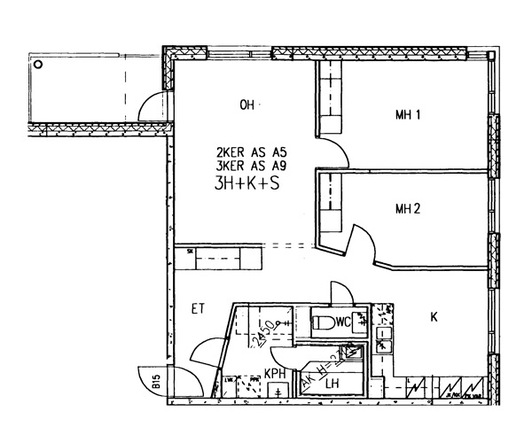 Right of occupancy apartment Kerava Sampola 3 rooms