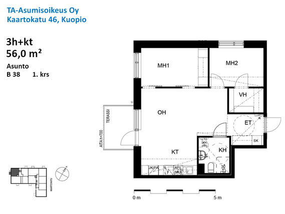 Asumisoikeusasunto Kuopio Haapaniemi 3 huonetta