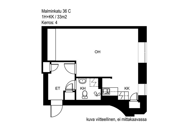 Vuokra-asunto Helsinki Kamppi Yksiö Kampanjakuva