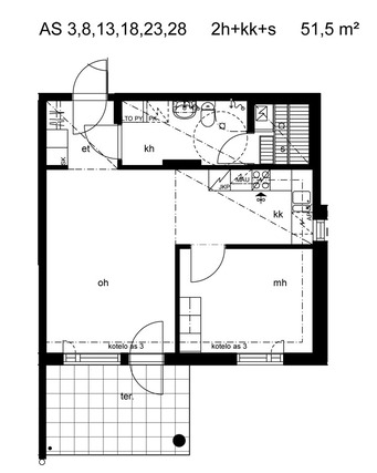 Right of occupancy apartment Lahti Hennala 2 rooms