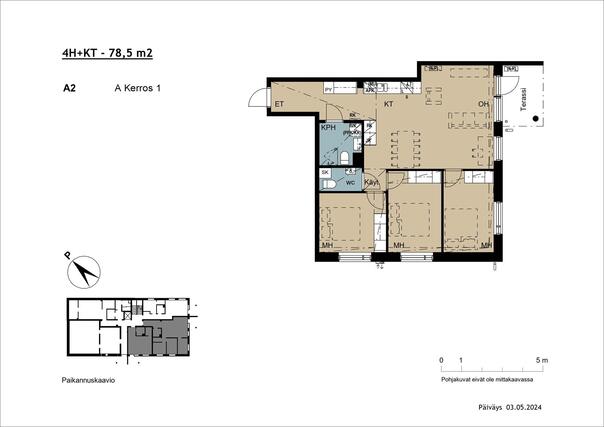 Right of occupancy apartment Tampere Tesoma 4 rooms