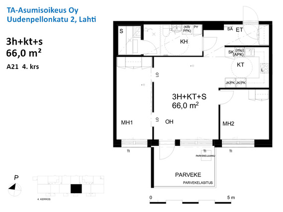 Right of occupancy apartment Lahti Asemantausta 3 rooms