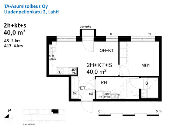 Right of occupancy apartment Lahti Asemantausta 2 rooms