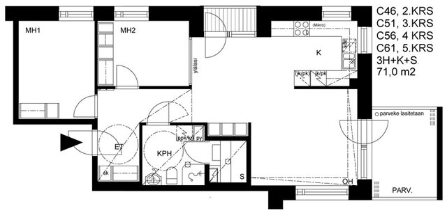 Right of occupancy apartment Espoo Espoon keskus 3 rooms