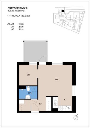 Right of occupancy apartment Jyväskylä Kuokkala 1 room