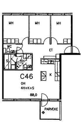 Right of occupancy apartment Vantaa Rekola 4 rooms