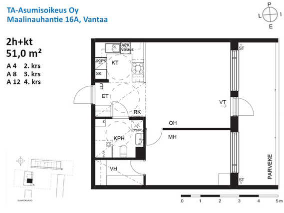 Asumisoikeusasunto Vantaa Länsimäki Kaksio