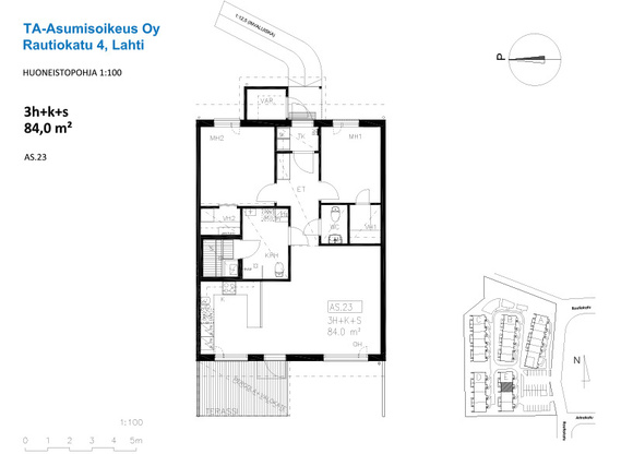 Right of occupancy apartment Lahti Ahtiala 3 rooms