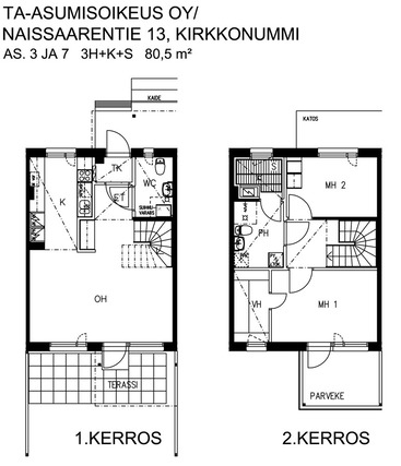 Asumisoikeusasunto Kirkkonummi Kolsari 3 huonetta