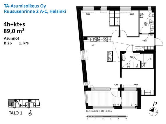 Asumisoikeusasunto Helsinki Herttoniemi 4 huonetta