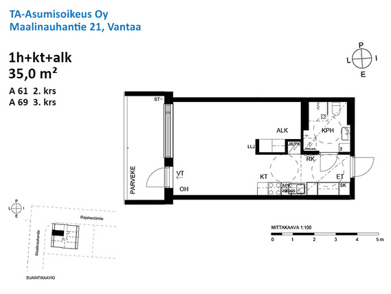 Asumisoikeusasunto Vantaa Länsimäki Yksiö