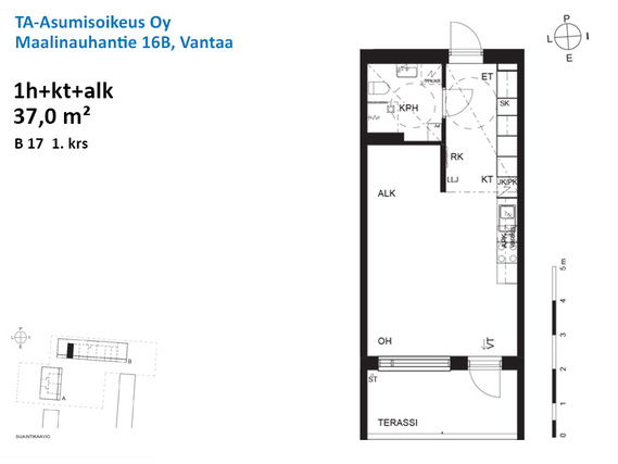 Right of occupancy apartment Vantaa Länsimäki 1 room