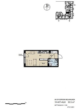 Rental Espoo Pohjois-Tapiola 1 room Kampanja