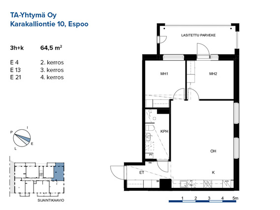 Rental Espoo Karakallio 3 rooms