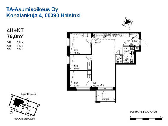 Asumisoikeusasunto Helsinki Konala 4 huonetta