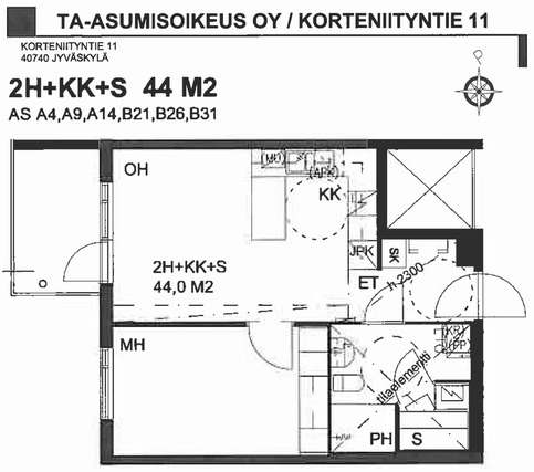 Asumisoikeusasunto Jyväskylä Kortepohja Kaksio