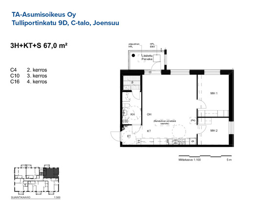 Asumisoikeusasunto Joensuu Otsola 3 huonetta