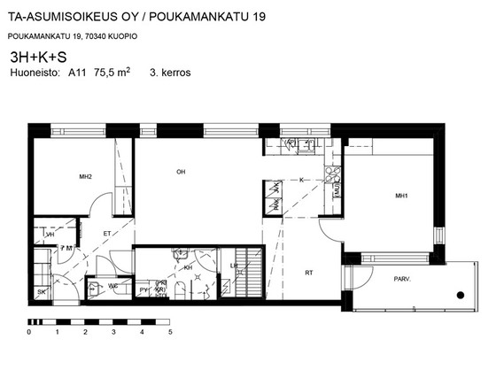 Asumisoikeusasunto Kuopio Puijo 3 huonetta