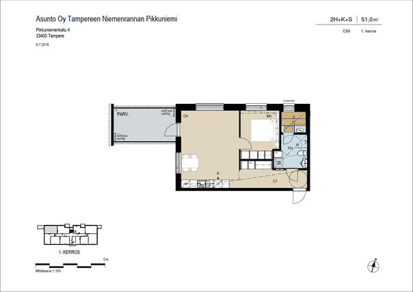 Vuokra-asunto Tampere Niemenranta Kaksio Julkisivu