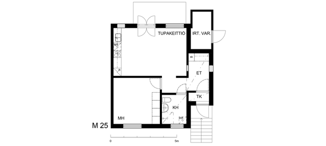 Vuokra-asunto Kauniainen  Yksiö M 25  Krouvikalliontie 3 M 25