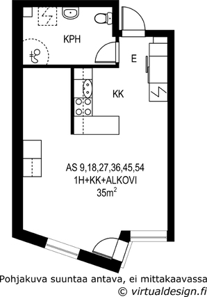 Rental Helsinki Sörnäinen 1 room Julkisivu