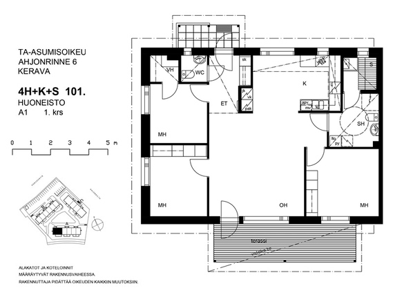 Right of occupancy apartment Kerava Ahjo 4 rooms