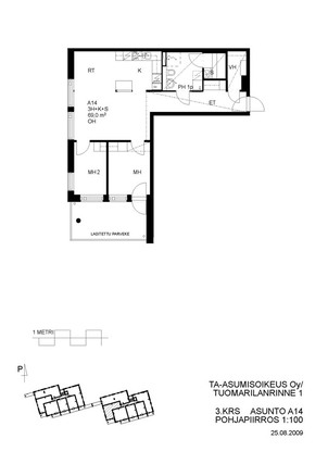 Right of occupancy apartment Espoo Espoon keskus 3 rooms