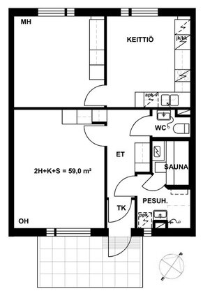 Right of occupancy apartment Lahti Ahtiala 2 rooms