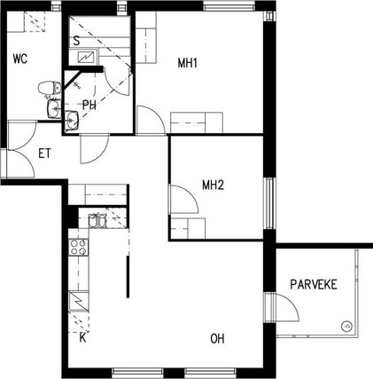 Right of occupancy apartment Vantaa Hakunila 3 rooms