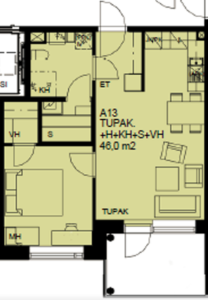 Rental Pieksämäki Keskusta 2 rooms Julkisivu