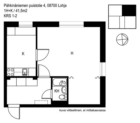 Vuokra-asunto Lohja Virkkala Yksiö Julkisivu