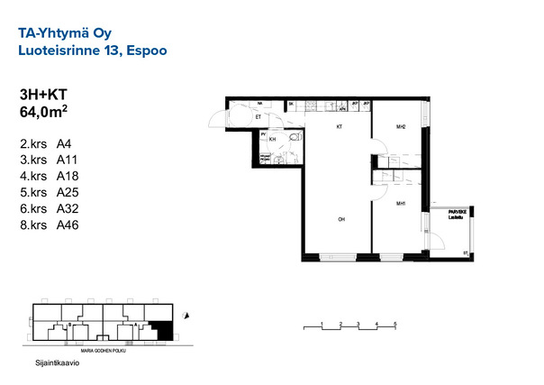 Rental Espoo Kaitaa 3 rooms